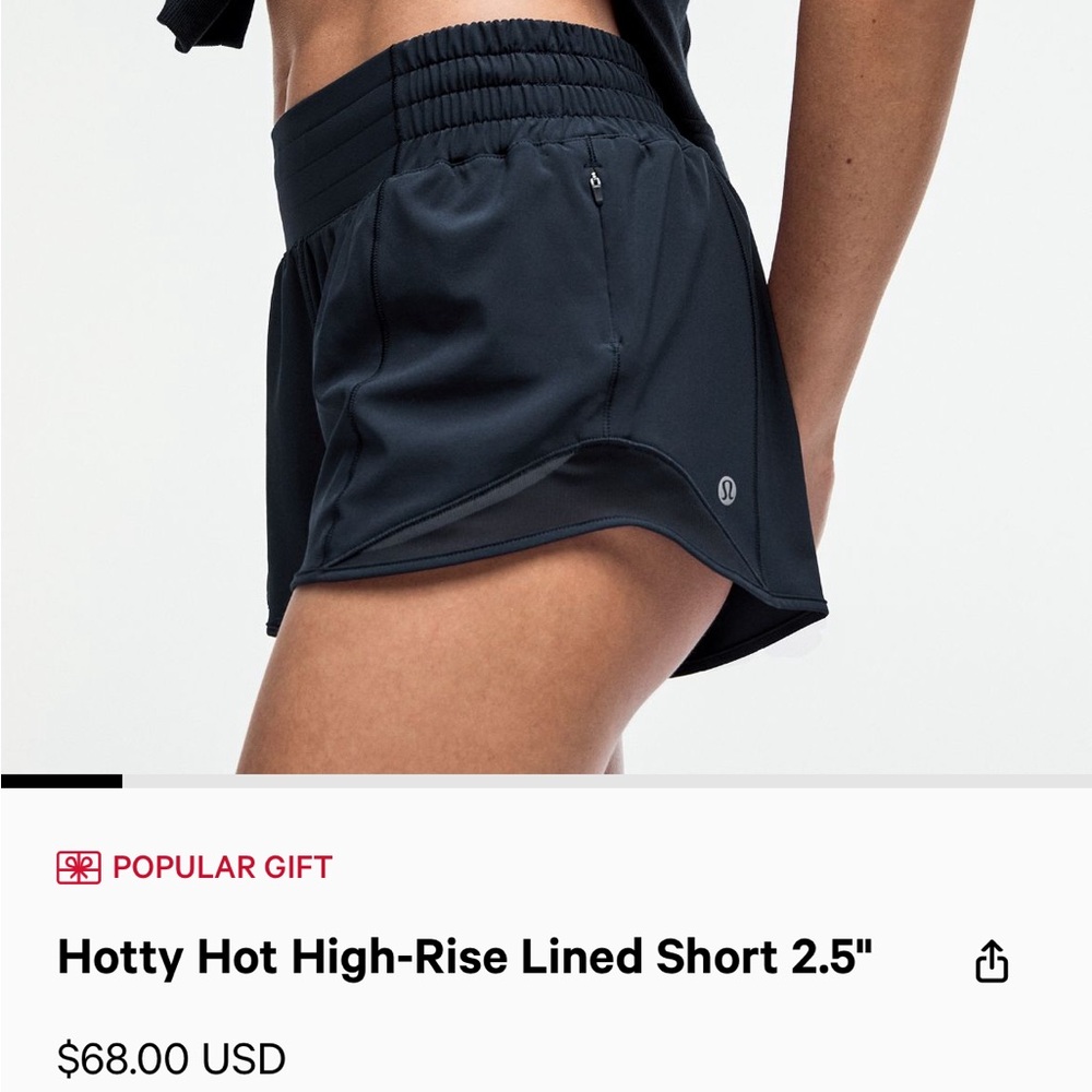 Lululemon Hotty Hot Lined 2.5” short